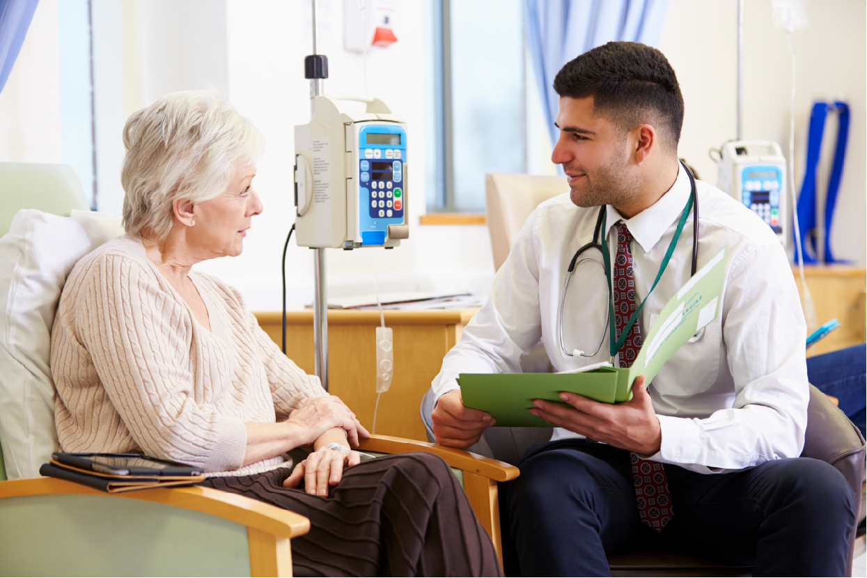 Provider chatting with patient